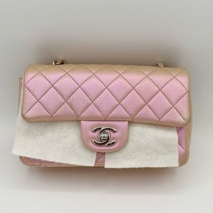 Chanel Mini iridescent pink flap